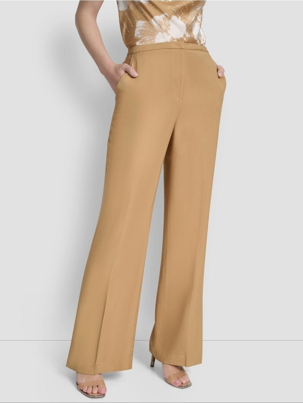 Dkny Slim Flare-Leg Ponte Dress Pants Trousers Women's High-Rise Size 14